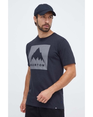 Burton t-shirt bawełniany męski kolor czarny z nadrukiem