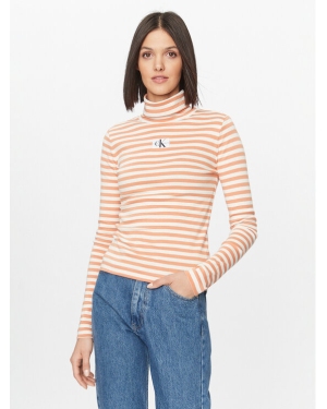 Calvin Klein Jeans Golf J20J222246 Pomarańczowy Slim Fit