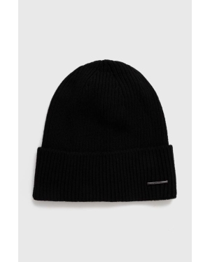 Calvin Klein czapka z domieszką kaszmiru kolor czarny z cienkiej dzianiny