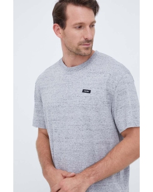 Calvin Klein t-shirt bawełniany kolor szary gładki