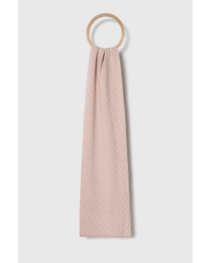 Calvin Klein szalik z domieszką wełny kolor beżowy wzorzysty