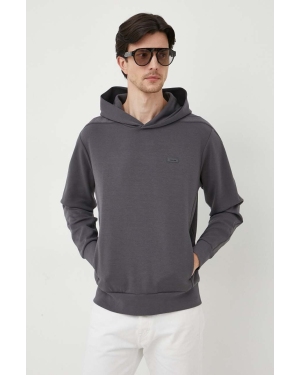 Calvin Klein bluza męska kolor szary z kapturem z aplikacją