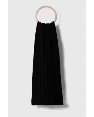 Calvin Klein szalik z domieszką wełny kolor czarny gładki