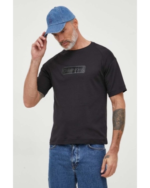 Calvin Klein t-shirt bawełniany męski kolor czarny z nadrukiem