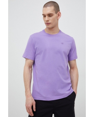 Champion t-shirt bawełniany kolor fioletowy gładki