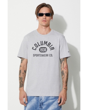 Columbia t-shirt męski kolor szary z nadrukiem