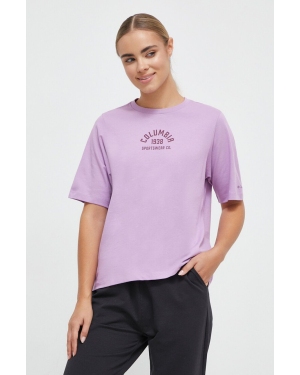 Columbia t-shirt bawełniany North Cascades kolor fioletowy 1992085