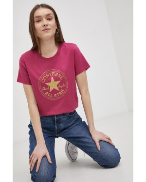 Converse T-shirt bawełniany kolor różowy 10023446.A03-Midnight.H