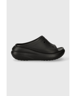 Crocs klapki Classic Crush Slide damskie kolor czarny na platformie 207670