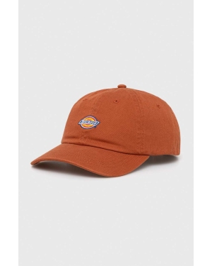 Dickies czapka z daszkiem bawełniana kolor brązowy z aplikacją