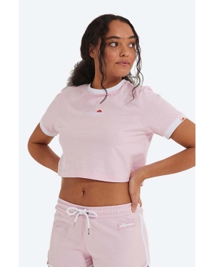 Ellesse t-shirt bawełniany kolor różowy SGJ11884-WHITE
