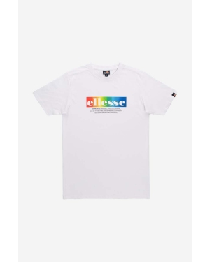 Ellesse t-shirt bawełniany kolor biały z nadrukiem SHR17634-WHITE