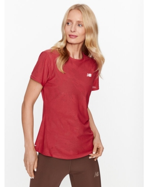 New Balance T-Shirt Q Speed Jacquard Short Sleeve WT33281 Czerwony Regular Fit