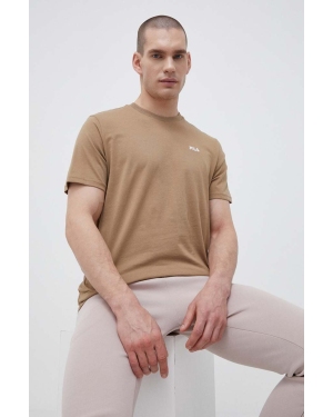 Fila t-shirt bawełniany kolor brązowy gładki