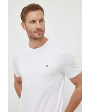 Gant t-shirt bawełniany kolor biały gładki