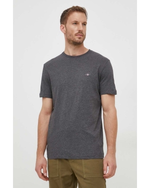Gant t-shirt bawełniany kolor szary gładki