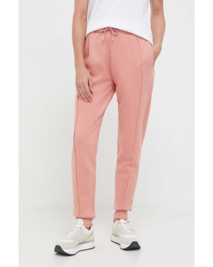 Guess spodnie dresowe kolor różowy gładkie