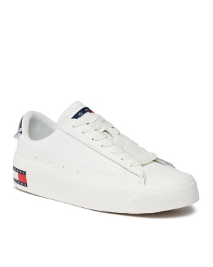 Tommy Jeans Sneakersy Tjw Vulc Leather Plat Lc EN0EN02284 Biały