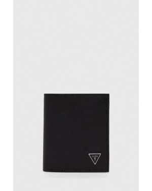 Guess portfel skórzany męski kolor czarny SMCSLE LEA22