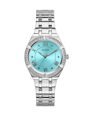 Guess zegarek damski kolor srebrny
