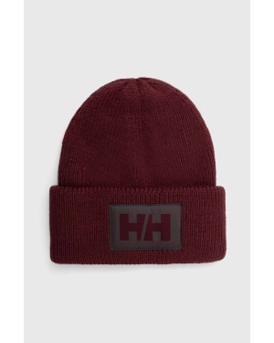 Helly Hansen czapka HH BOX BEANIE kolor brązowy z grubej dzianiny 53648