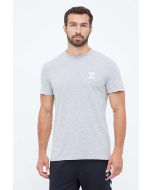 Hummel t-shirt męski kolor szary z nadrukiem
