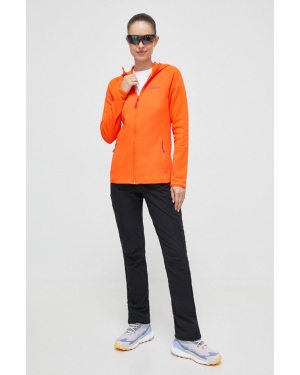 Jack Wolfskin bluza sportowa Baiselberg kolor pomarańczowy z kapturem gładka 1710772