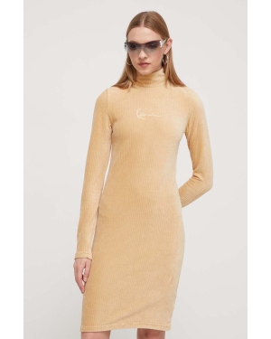 Karl Kani sukienka kolor beżowy mini prosta