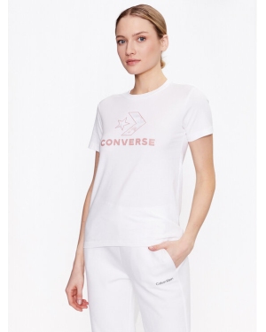 Converse T-Shirt Floral Star Chevron 10024538-A01 Biały Slim Fit