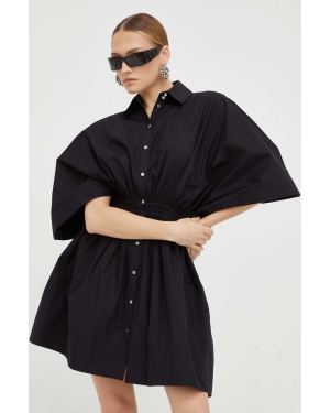 Karl Lagerfeld sukienka bawełniana kolor czarny mini oversize
