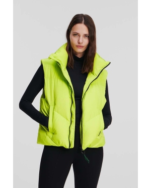 Karl Lagerfeld bezrękawnik puchowy damski kolor zielony zimowy