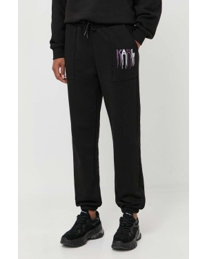 Karl Lagerfeld spodnie dresowe kolor czarny z aplikacją