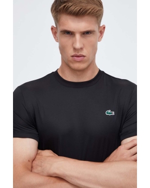 Lacoste t-shirt męski kolor czarny gładki
