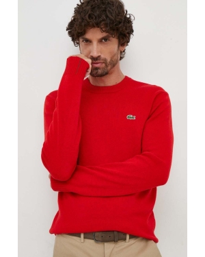 Lacoste sweter wełniany męski kolor czerwony