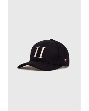 Les Deux czapka z daszkiem wełniana kolor czarny z aplikacją