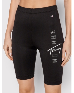 Tommy Jeans Szorty sportowe Logo Repeat Cycle DW0DW12057 Czarny Slim Fit