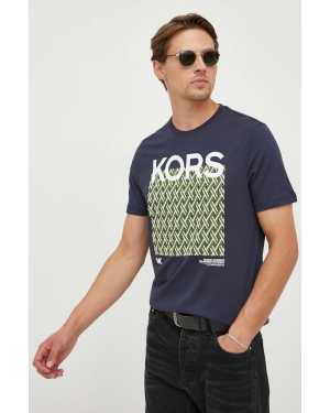 Michael Kors t-shirt bawełniany kolor granatowy z nadrukiem
