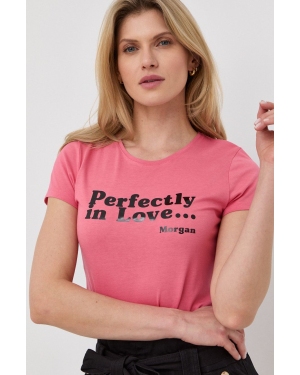 Morgan t-shirt damski kolor różowy