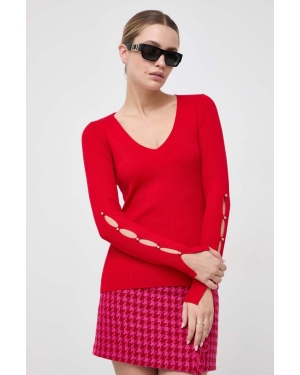 Morgan sweter damski kolor czerwony lekki