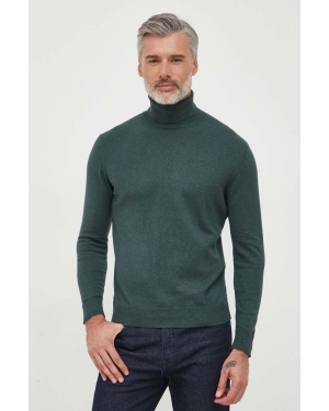 Pepe Jeans sweter z domieszką kaszmiru Andre kolor zielony lekki z golferm