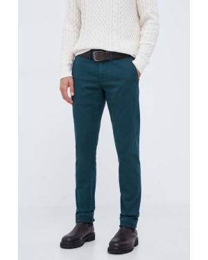 Pepe Jeans spodnie męskie kolor zielony w fasonie chinos