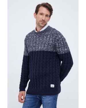 Pepe Jeans sweter bawełniany kolor granatowy ciepły