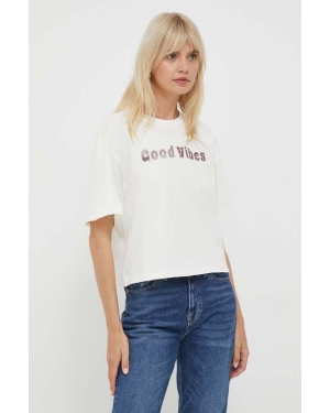 Pepe Jeans t-shirt bawełniany Connie kolor beżowy