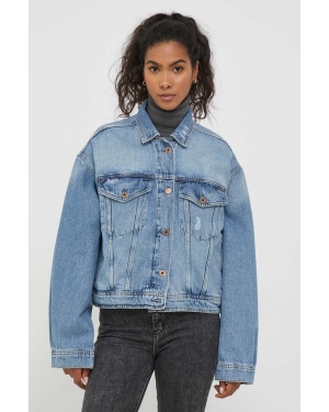 Pepe Jeans kurtka jeansowa Turner damska kolor niebieski przejściowa oversize