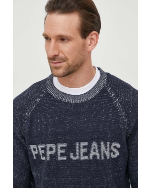 Pepe Jeans sweter bawełniany Stepney kolor granatowy