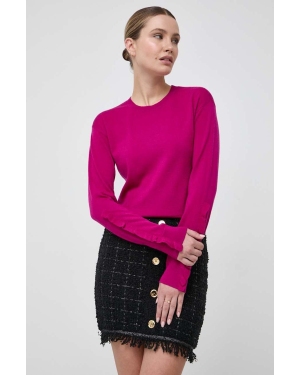 Pinko sweter wełniany damski kolor fioletowy lekki