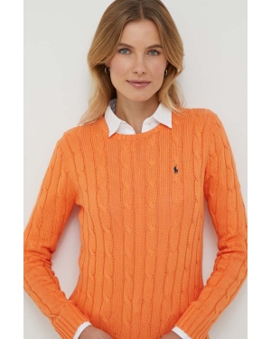 Polo Ralph Lauren sweter bawełniany kolor pomarańczowy