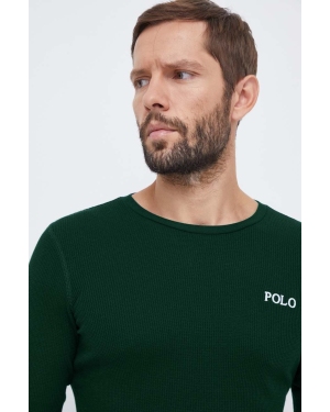 Polo Ralph Lauren longsleeve piżamowy kolor zielony z nadrukiem