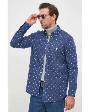 Polo Ralph Lauren koszula bawełniana męska kolor granatowy regular z kołnierzykiem button-down