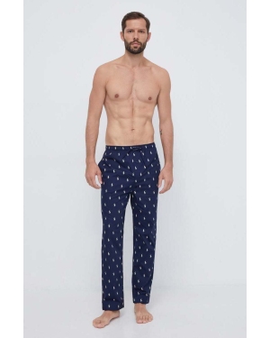 Polo Ralph Lauren spodnie piżamowe bawełniane kolor granatowy wzorzysta
